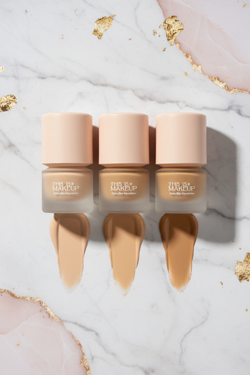 Editorial THIS IS MAKEUP Foundation tres tonos con swatches